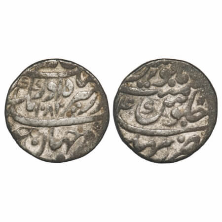 Aurangzeb, Silver Rupee, 11.32g, Bhakkar Mint, AH 1082/14 RY, title differently arranged. 