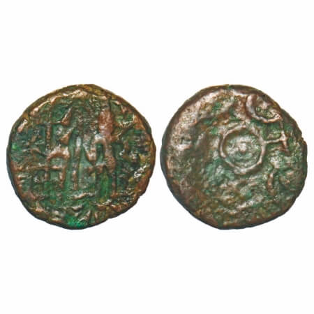 Post-Mauryan, Ujjaini Region, Uninscribed type, Copper Unit, 8.79g, 18.79x19.54mm, Obv: Ma