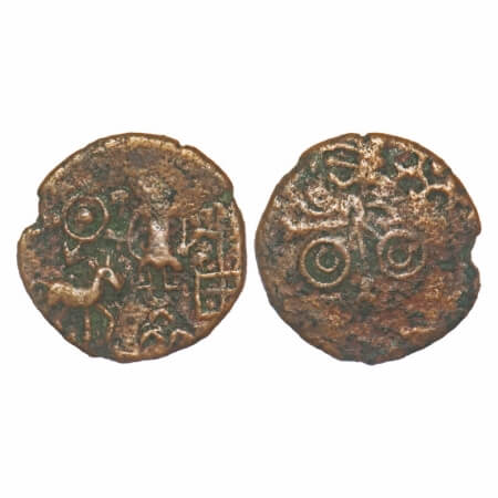 Post-Mauryan, Ujjaini region, Uninscribed type, Copper Unit, 2.99g, 18.58x18.50mm, Obv: Ma
