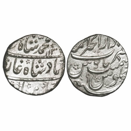 Muhammad Shah, Silver Rupee, 11.30g, Dar ul Khair Ajmer Mint, AH 1139/9 RY, KM 436.2. Abou