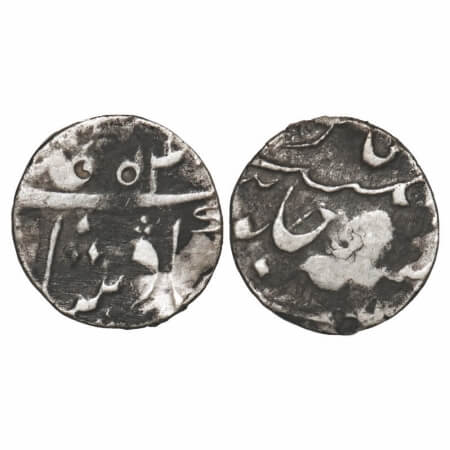 Muhammad Shah, Silver 1/4 Rupee, 2.81g, (Murshidabad) Mint, 5 RY. KM 431.3. About Very Fin