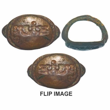 Post-Mauryan, Malwa Region, Copper Seal 6.62g, 15.59x25.56mm, Obv: Brahmi legend ‘Manipasy