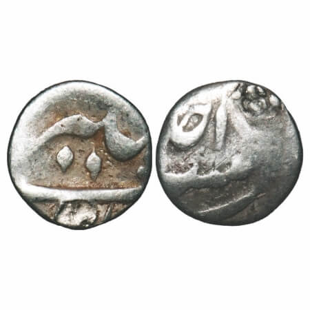 Alamgir II, Silver 1/8 Rupee, 1.29g, (Murshidabad) Mint, Ahd (1) RY. KM Unlisted. Exmount,
