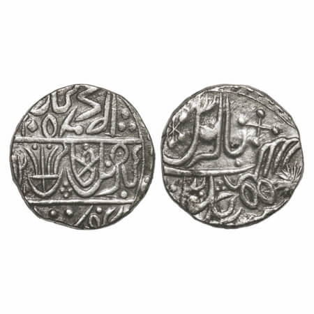 Maratha Confederacy, Silver Rupee, 10.96g, (Sagar), Ravish Nagar Sagar Mint, INO Shah Alam
