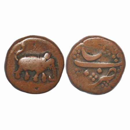 Mysore, Copper Paisa, 12.29g, Tipu Sultan (could be Issue of Haider Ali), Patan Mint, No d