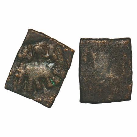 Punch Marked, Pre-Satavahana, Vidarbja Region, Uniscribed type, Copper, Unit, 3.68g, 21.68