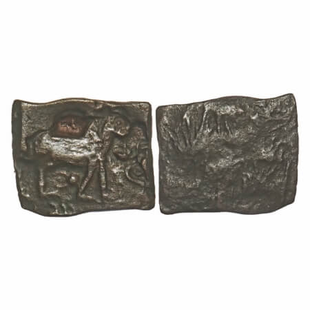Pre-Satavahana, Vidarbha Region (Pauni area), Punch Marked type, Copper Unit, 1.84g, 13.52