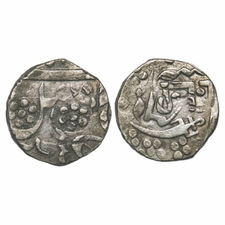 Baroda, Silver Rupee,11.09g, Khande Rao (AH 1273-1287 / 1856-1870 AD), Baroda Mint, Error 