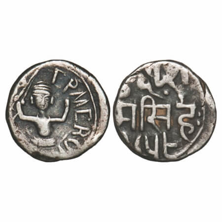 Bundi, Silver Chera Shahi Rupee, 10.98g, Ram Singh, VS 1958 (1901 AD), 22.18mm small flan,