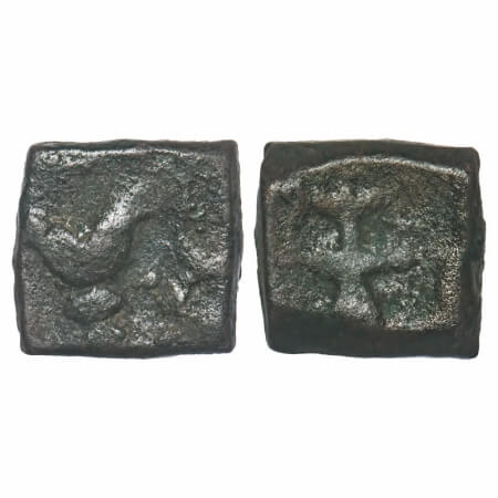 Dhar, Copper Square Paisa, 14.62g, Anand Rao, Unknown Mint, INO Shah Alam II, with Bird (p