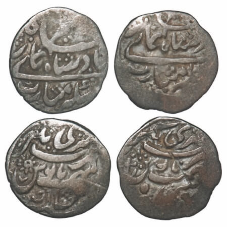 Garhwal, Silver Timasha (2 Coins) , Pradip Shah (1717-1772 AD), Srinagar Mint, AD (1) RY, 