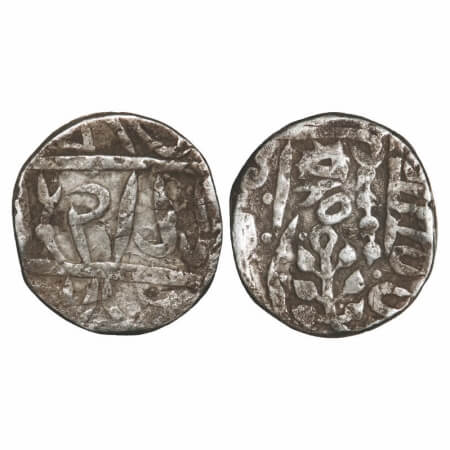 Jhalawar, Silver Rupee, 10.93g, Madan Singh (1837-1845 AD), Jhalawar Mint, 25 RY, Error- m