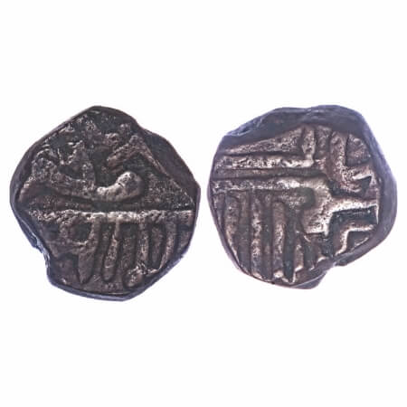 Junagadh, Copper ½ Falus, 8.14g, Local ruler Amin khan Ghuri, Obv: the leg. Shri Amin in n