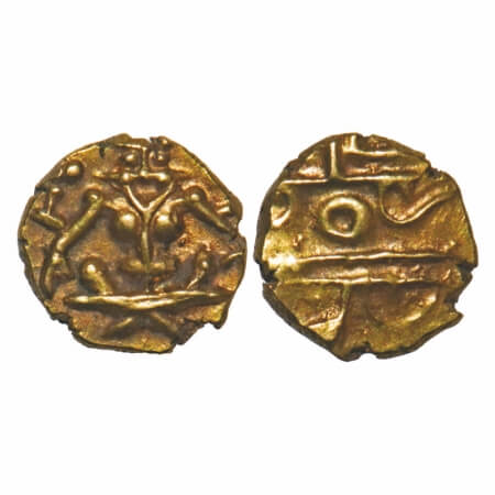 Mysore, Gold Fanam, 0.37g, Kanthirava Narasaraja Wodeyar (c. 1638-1662 AD), Obv: Narsimha 