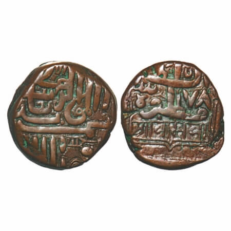 Nawanagar, Copper Dhinglo, 13.99g, Early Type, AH (9)78, INO Muzaffar Shah III, 'Sri Jamji
