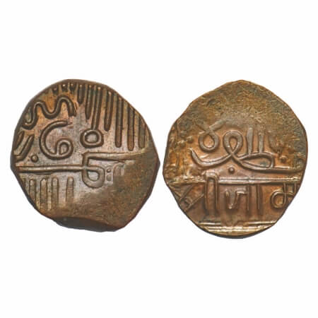 Nawanagar, Copper Dhinglo / 1 ½ Dokda, 9.44g, British Protectorate issue, AH (9)78 INO Muz
