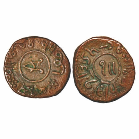 Nawanagar, Copper Dhinglo / 1½ Dokda, 9.62g, Jaswant Singh (VS 1951-1964/1894-1907 AD), VS