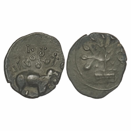 Satavahanas, Siri Satakarni, Nasik Region, Potin Unit, 3.63g, 21.14x18.74mm, Obv: Elephant