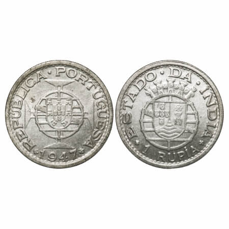Indo Portuguese, Half Silver, Rupia, Republic, 1947. A.Gomes (page 605) 11.01 / KM 27. Ext