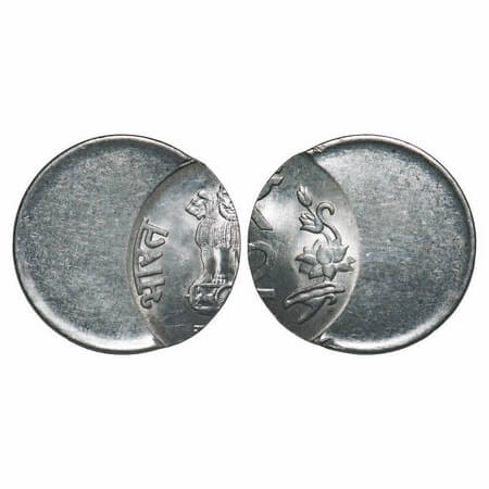 2 Rupees, (2011-2012), FSS, Error 60% Die shift. Uncirculated, Scarce.