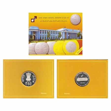 2012, Proof coin, 60 Years of India Government mint Kolkata (1952-2012), 60 Rupees, Kolkat