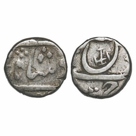 Bombay Presidency, Broach, Silver ½ Rupee, 5.57g, Imtaya-ud-Daula (AH 1182-1186, 1768-1772