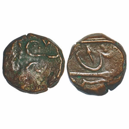 Bombay Presidency, Copper Paisa, 14.60g, (Jambusar) Mint, INO Shah Alam II, (22 RY), spear