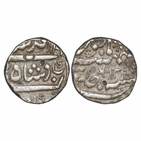Madras Presidency, Silver Rupee, 11.28g, (1719-1748 AD Issue), Chinnapatan Mint, AH 114(2)