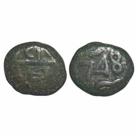 Madras Presidency, Copper Dudu/Ten Cash, 6.81g, 1748 AD, Fort St David Mint (1748-1752 Iss
