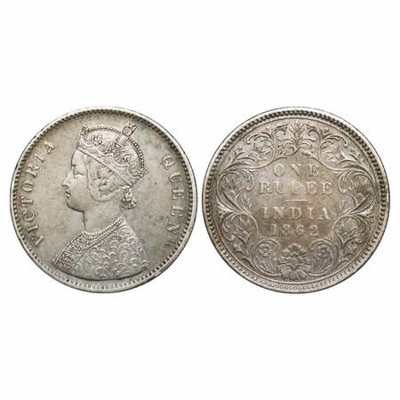 Victoria Queen, Silver, Rupee, 1862, Cacutta Mint, A/III, w/o initia 'J'. F. Prid 65. GK 2