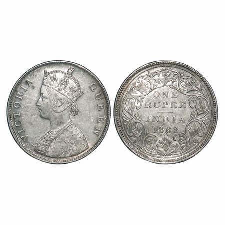 Victoria Queen, Silver, Rupee, 1862, Bombay Mint, B/II/3/0. F. Prid Unlisted. GK 293. Extr