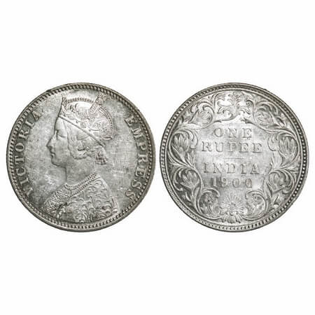 Victoria Empress, Silver, Rupee, 1900, Bombay Mint, A3(i)/I(ii), 'B' incused. F. Prid 186.