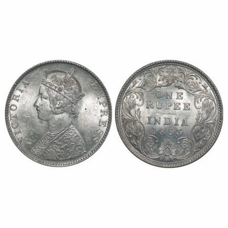 Victoria Empress, Silver, Rupee, 1893, Bombay Mint, C2/I(ii), 'B' incused, Die crack on Ob