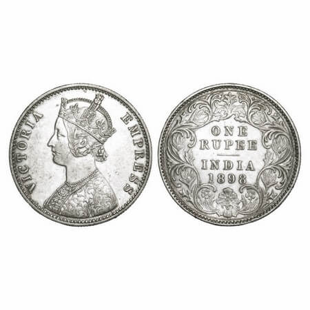Victoria Empress, Silver, Rupee, 1898, Calcutta Mint, C3/I(i), 'C' incused. F. Prid 137. G