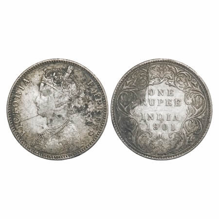 Victoria Empress, Silver, Rupee, 1901, Bombay Mint, C2/I(ii), 'B' incused. F. Prid unliste