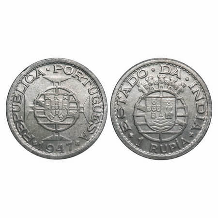 Indo Portuguese, Half Silver, Rupia, 11.90g, Republic, 1947. A.Gomes (page 605) 11.01 / KM