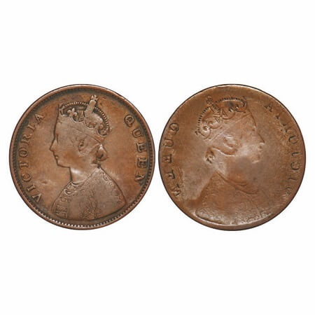 Victoria Queen, Copper, Half Anna, 1862, 12.68 gms, Error, Obv Lakhi. Very Fine+. Extremel
