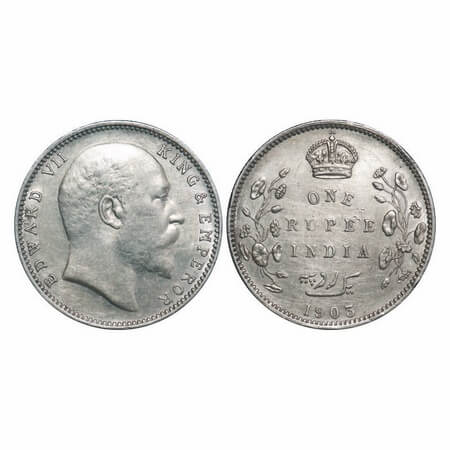 Edward VII, Silver, Rupee, 1903, Bombay Mint, 'B' incused and no dot, Ghost on Rev. F. Pri