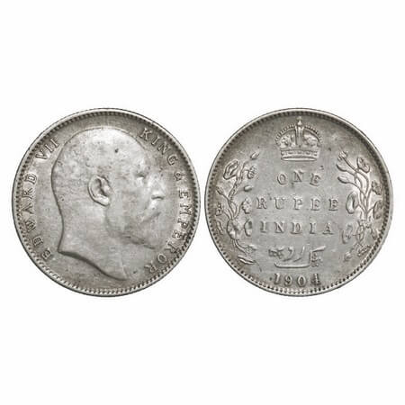 Edward VII, Silver, Rupee, 1904, Bombay Mint, 'B' incused and dot, 5 Diamonds and bottom s