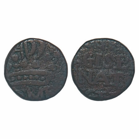 Bombay Presidency, Copper ½ Pice, 4.16g, (1728-1749 issue), (1728-1749 AD issue), Obv: Lar