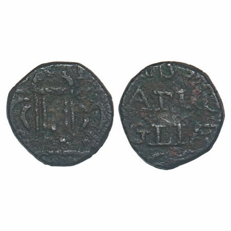 Bombay Presidency, Copper ½ Pice, 4.16g, (1728-1749 issue), (1728-1749 AD issue), Obv: Lar