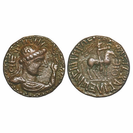 Kushanas, Soter Megas alias WimaTakto, Copper Drachm, 8.27g, 20.46x20.55, Obv: Bust of the