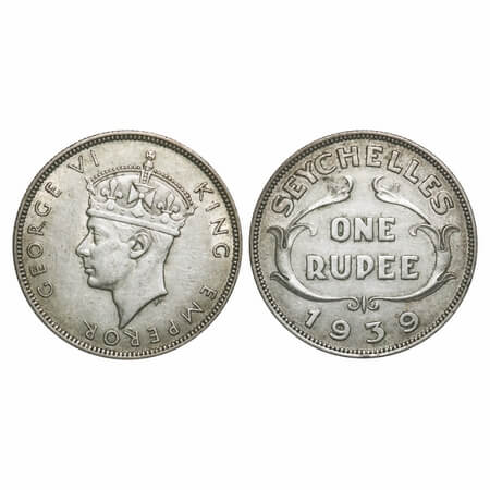 Seychelles, Half Silver Rupee (0.5000% silver), 11.64g, 1939 AD, Pobjoy Mint, Obv: Bust of