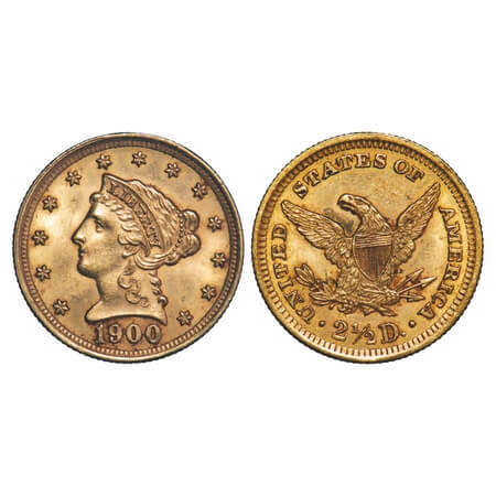 United States, Gold 2 1/2 Dollar, 4.18g, 1900, KM Page 1110. Extremely Fine, Scarce.