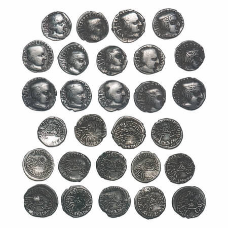 Western Kshtrapas, Kardamaka Family, Vijayasena (238-239 AD), Silver Dramma (14 coins), SE