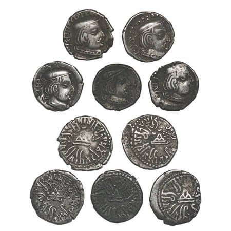 Western Kshtrapas, Kardamaka Family, Rudrasena II (255-276 AD), SE 180, Silver Dramma (5 c