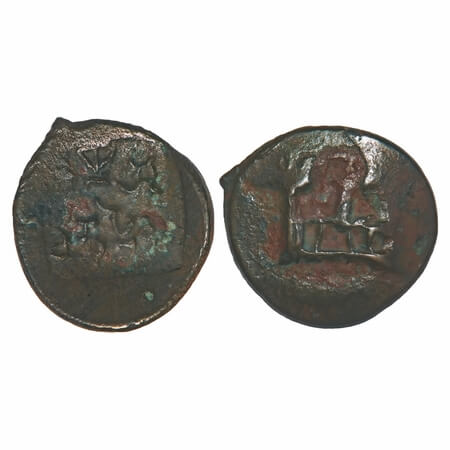 Panchala of Ahichhatra Dynasty, Yajanamitra, Copper Unit, 1.98g, 15.84x15.23mm, Obv: Royal
