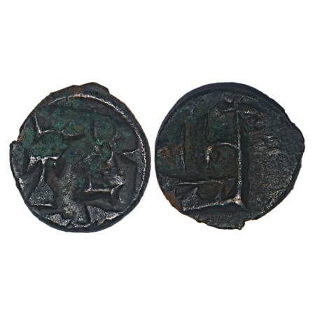 Panchalas of Ahichhatra Dynasty, Vijayamitra (c150-130 BC), Copper Alloy,1.57g, 13.57x12.8