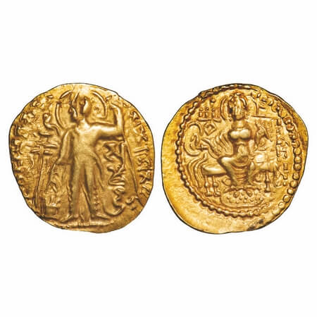 Guptas, Samudragupta (c. 335-380 AD), Gold Dinar, 7.18g, 23.30x22.46mm, 'Standard' type, O