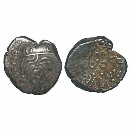 Guptas, Kumaragupta I (AD 414-455), Silver Drachma, GE 110, Garuda type, 2.15g, 13.70X13.9